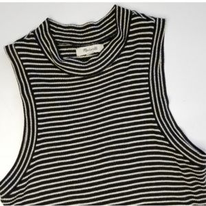 Madewell Mock Neck Stripe, Ribbed Midi Dress